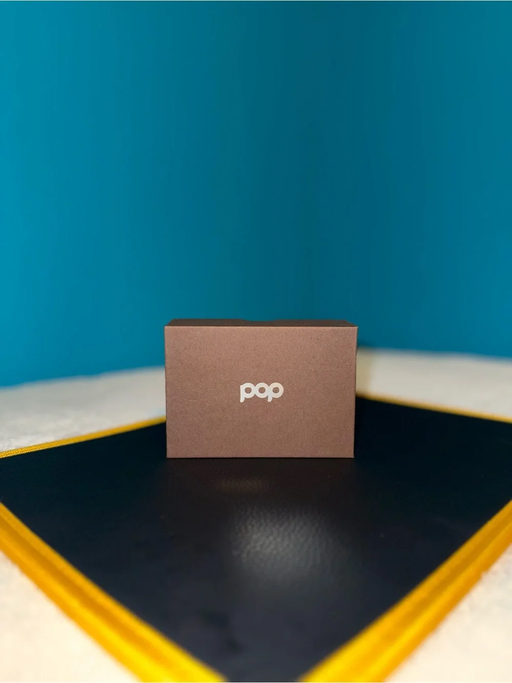 Leather Card Holder Wallet - Brown and Turquoise